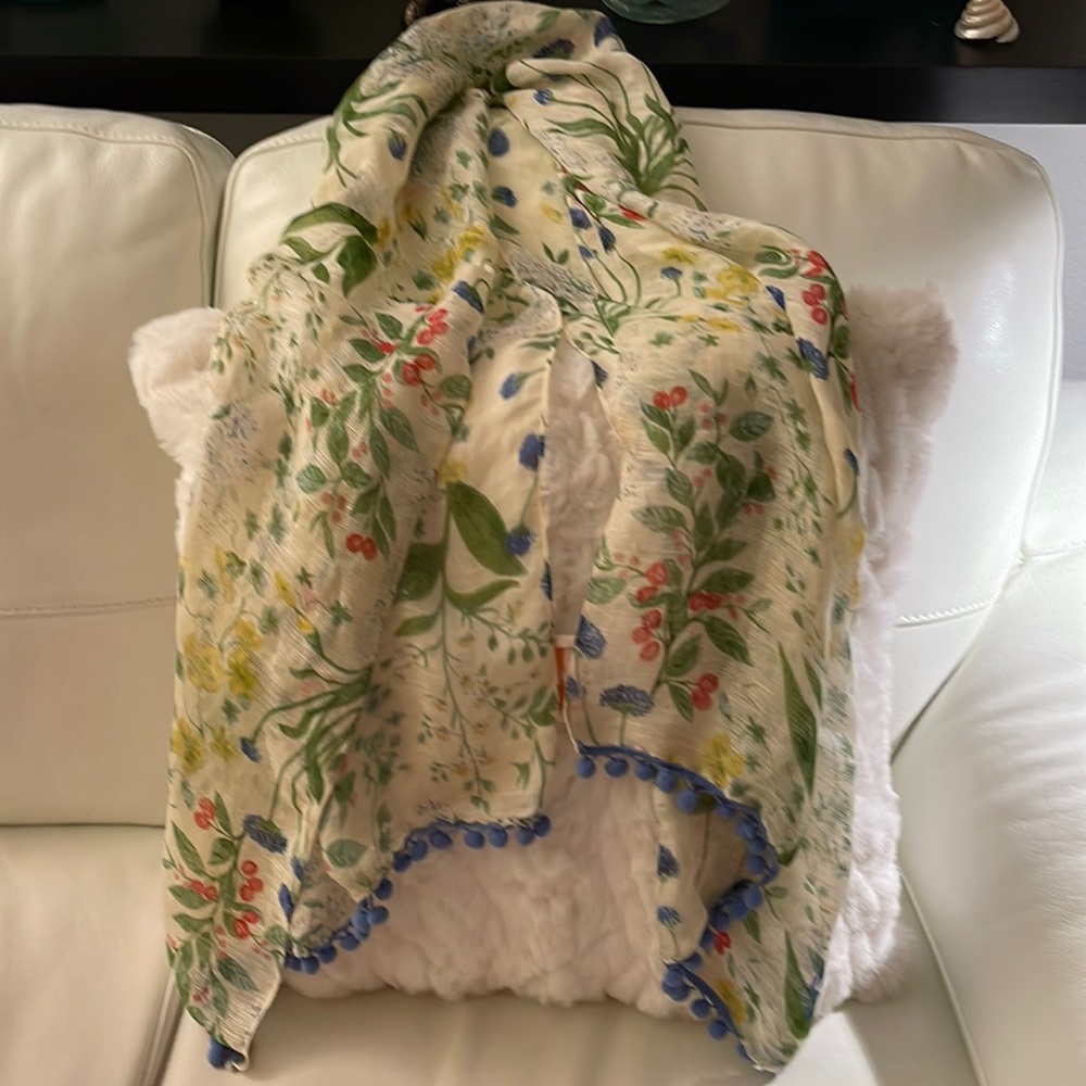 Tory Burch watercolor botanical scarf